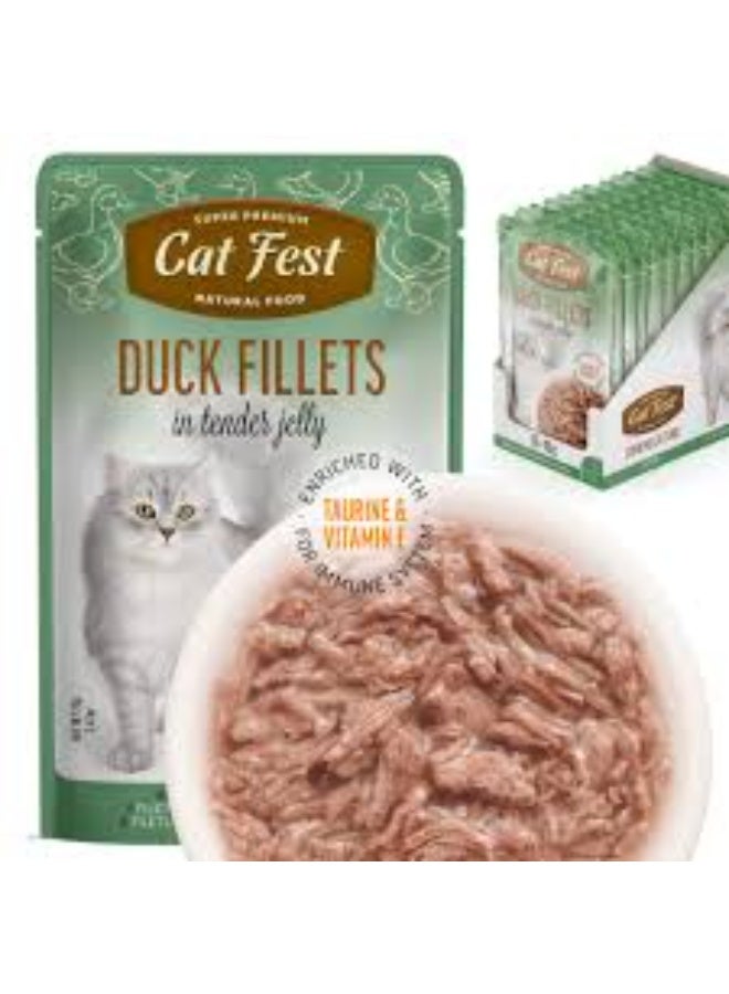 Cat Fest Wet Cat Food Duck Fillets in Tender Jelly High Protein 70g From Varmacy - Image 2